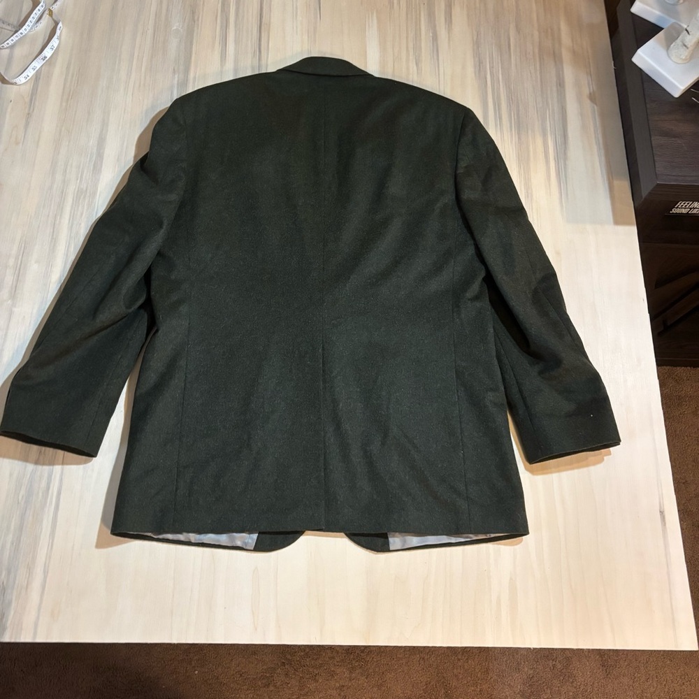 100% Wool Lands End Dark Green Blazer Jacket Mens 42R Tiroler Loden Vintage - Picture 6 of 10